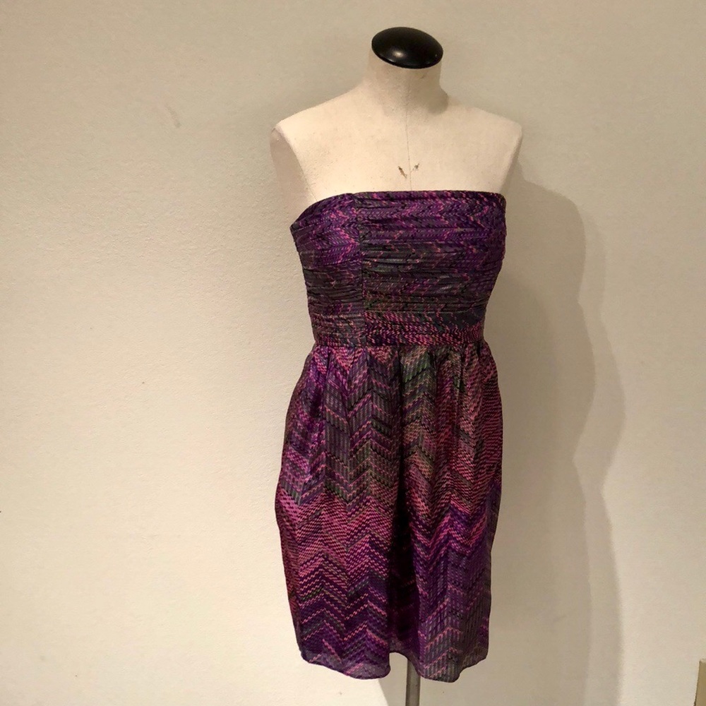 Shoshanna Strapless Pattern Dress 8